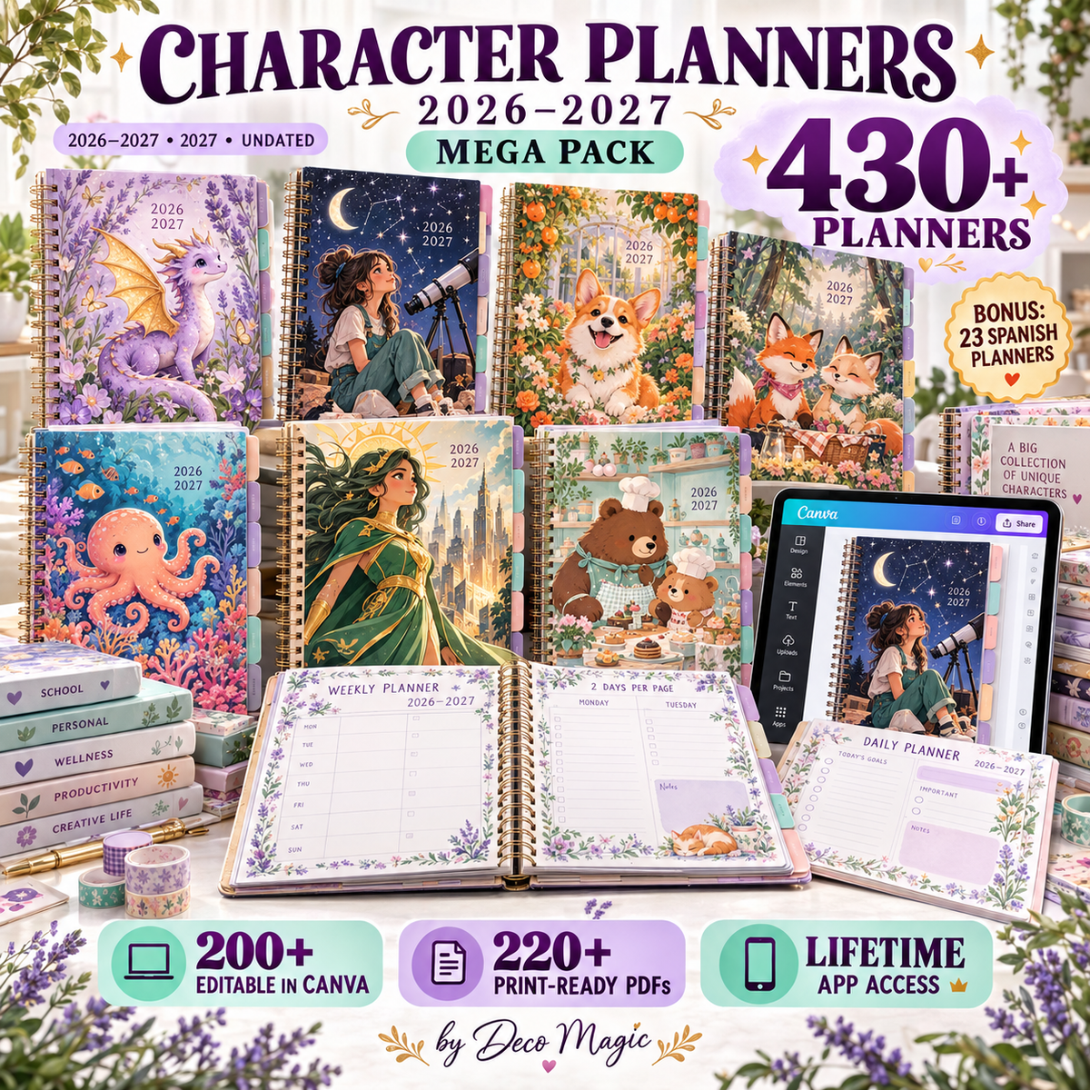 Magic Character Planners 2026-2027 – Mega Pack +430