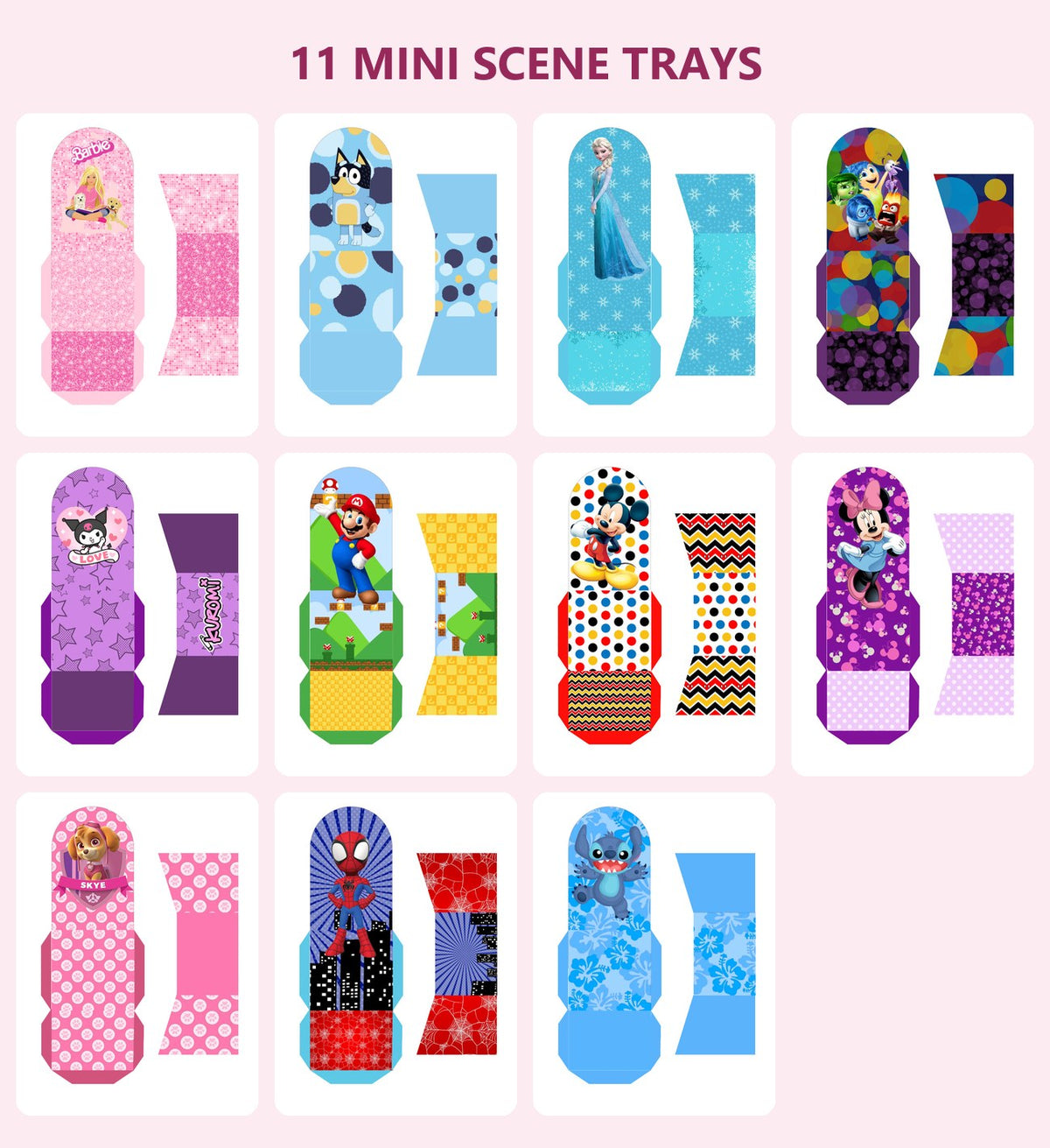 11 mini scene trays