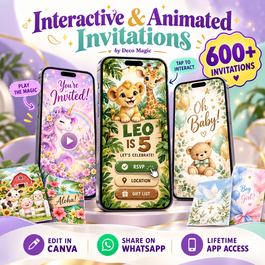 +600 Interactive & Animated Invitations | Canva Bundle